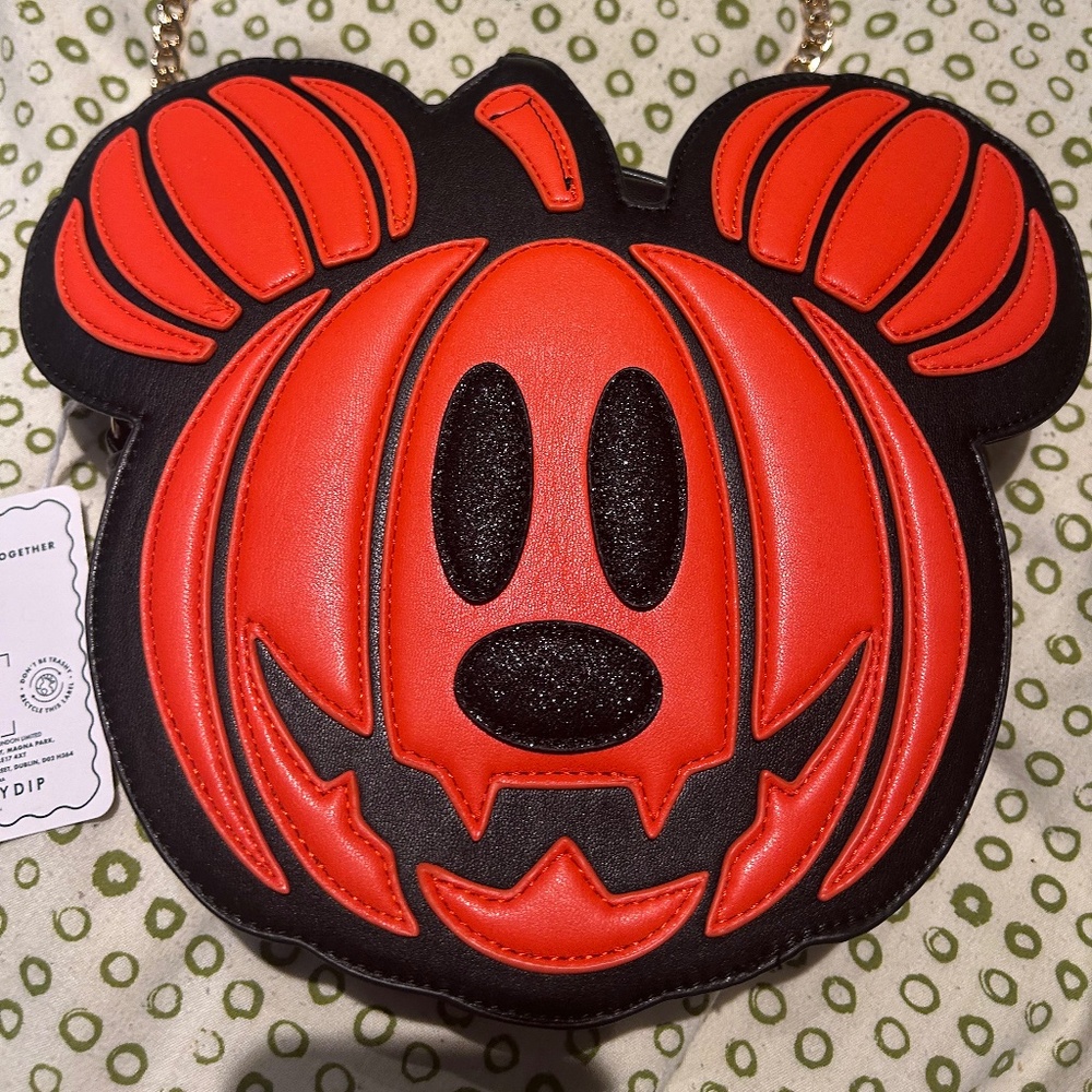 HALLOWEEN Skinny Dip Mickey Mouse Pumpkin Crossbody Bag
